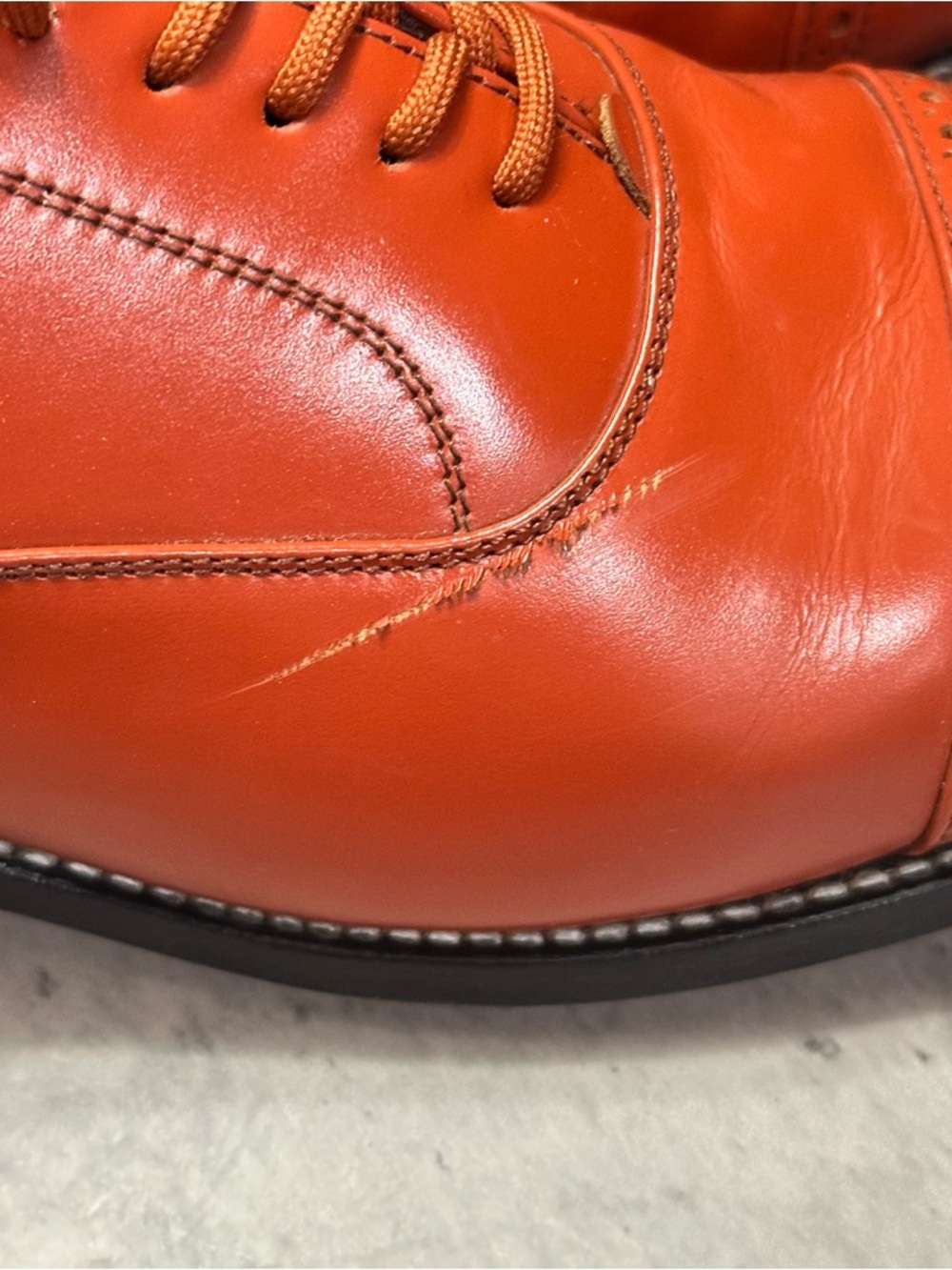 Baldwin Cap Toe Oxford Dress Shoes – Orange Leather – Size 8.5 D - Picture 6 of 6